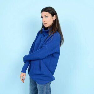RD Style Women's Ottoman Mock Neck Sweater- Royal Blue- Size Small